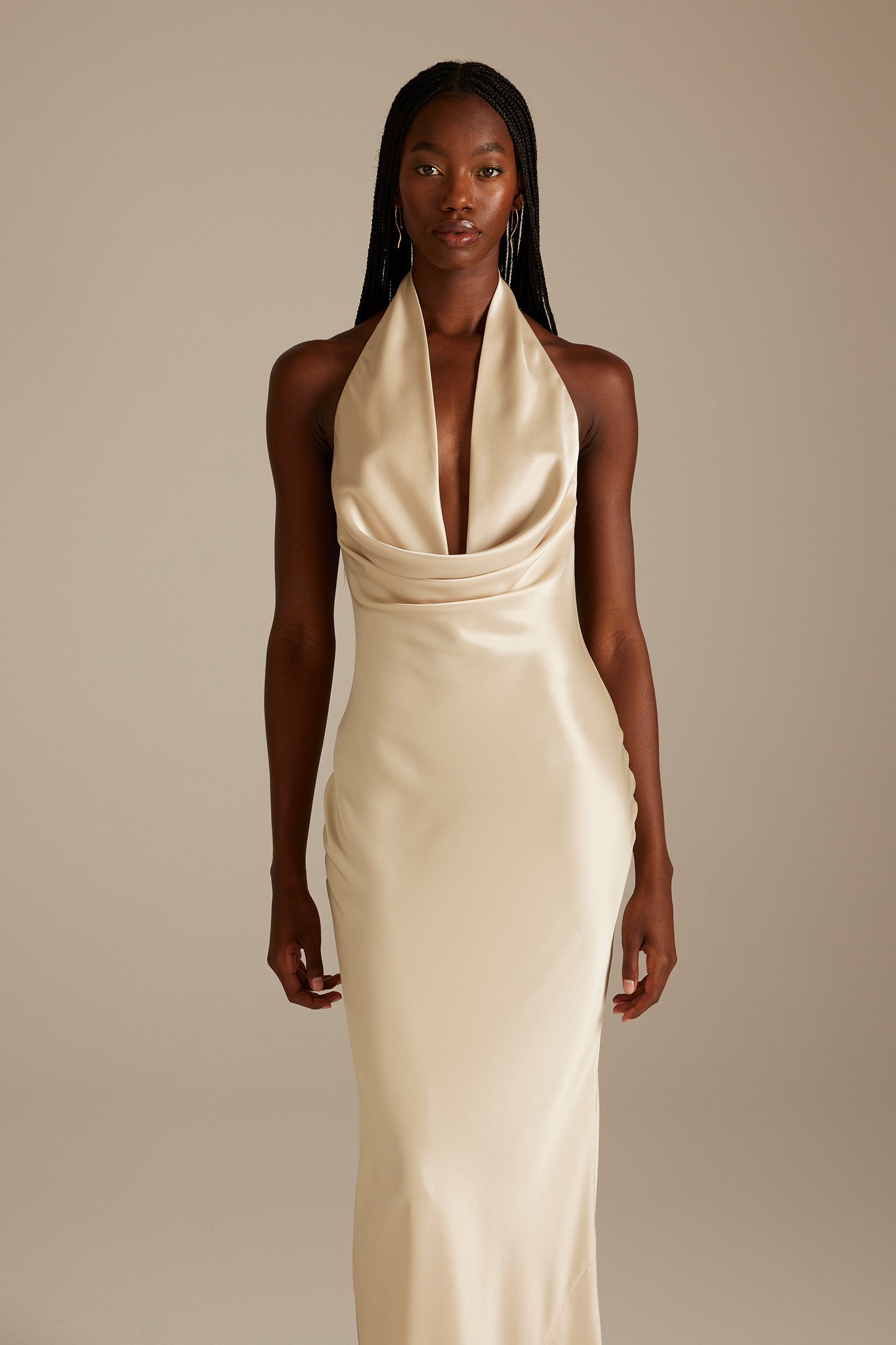 Dillon Halter Champagne Bridesmaid Dress_XS_