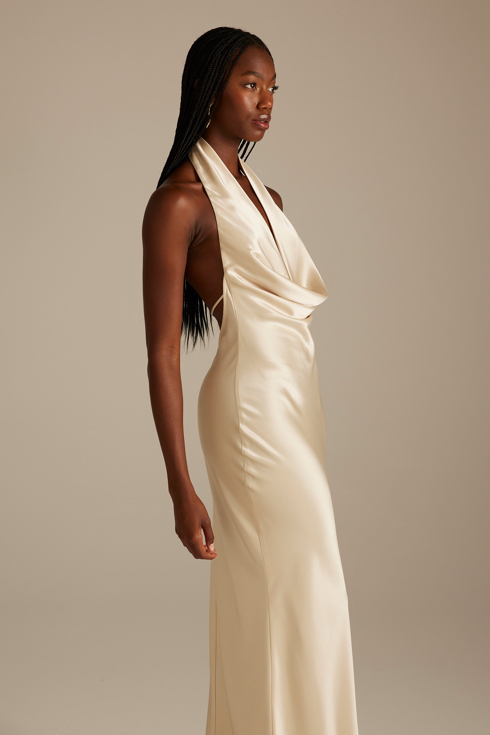 Dillon Halter Champagne Bridesmaid Dress_XS_