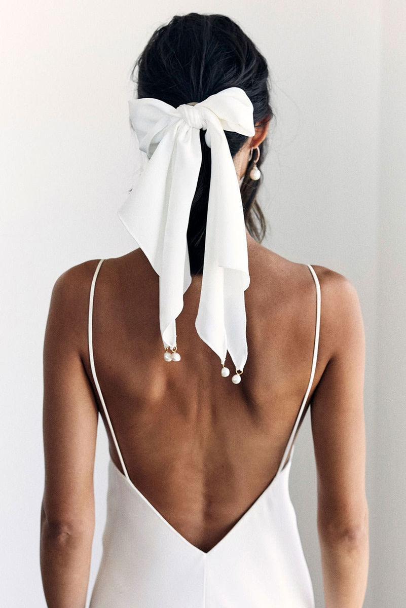 White Silk Dress Scarf