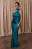Teal one shoulder bridesmaid dress_L_