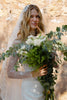 Long Sleeve Lace Bodysuit paired with veil and woman holding flowers_XS_