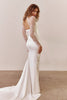 Long Sleeve Lace Bodysuit with open back paired with a wedding dress_XS_