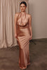 Halter neck rose gold bridesmaid dress_L_