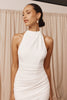 Halter neck crepe wedding dress_XS_