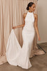 Halter neck crepe wedding dress_XS_