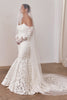 Sheer Drop Wedding Veil paired with lace wedding dress and bridal sleeves