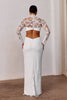 A long sleeve lace wedding dress with an open back_L_