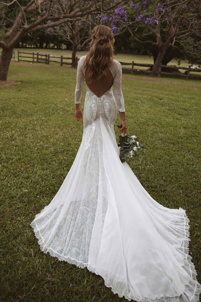 Back of Pierlot Wedding Gown