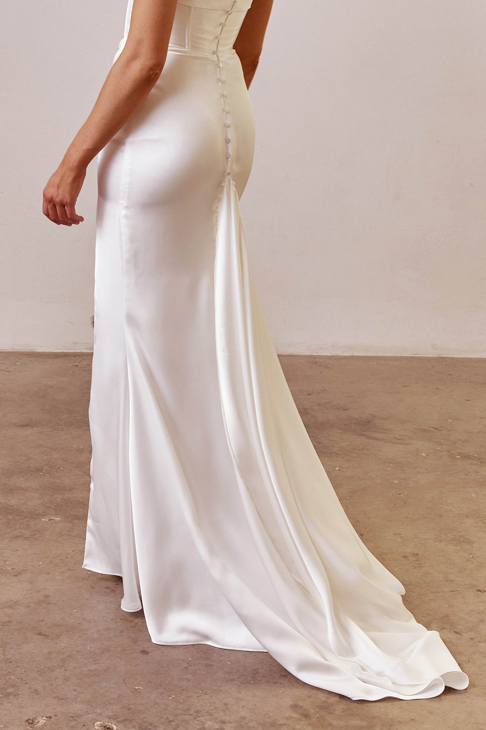 Satin Corset Wedding Dress with bustle_XS_