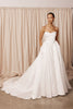 Strapless satin basque waist wedding dress_XS_