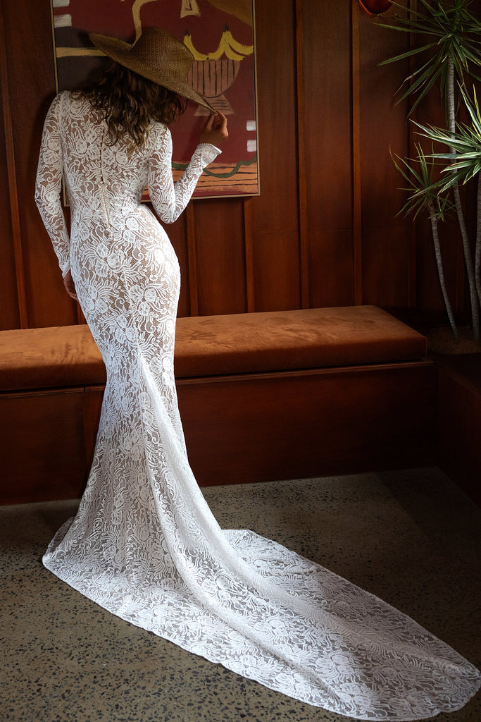 Long sleeve lace wedding dress_XS_