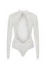 White lace bodysuit on a white background