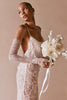 Sheer Wedding Dress with Chantilly Sleeves_XS_