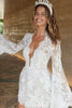 Long Sleeve Mini Wedding Dress_XS_