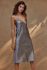 Grace Loves Lace Silky Satin Midi Olive Front