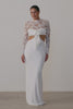 Lace wedding dress with cutout and long sleeves