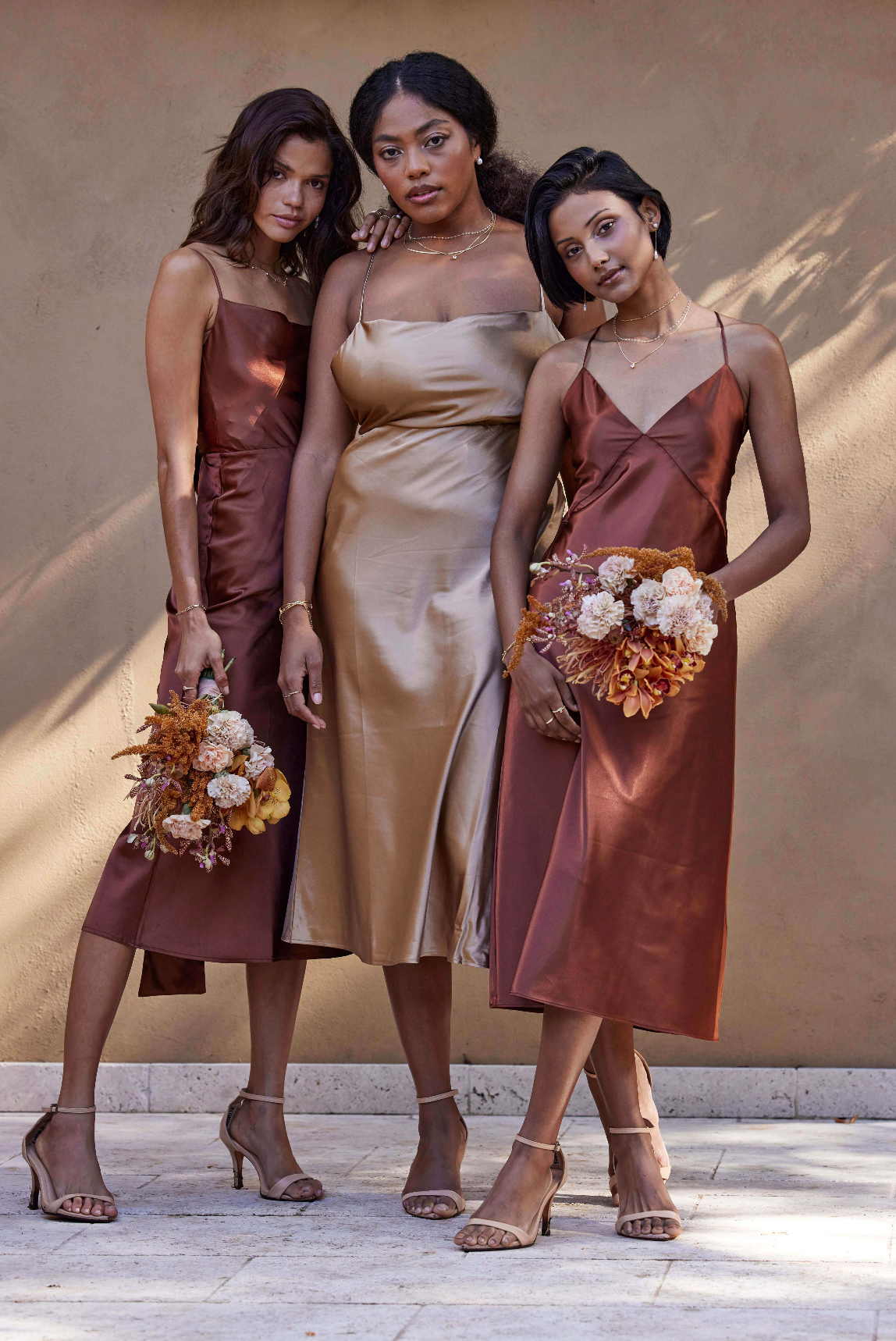 Silky Satin Midi Copper Bridesmaid Grace Loves Lace UK